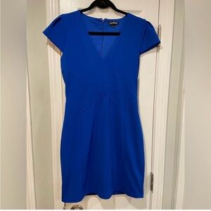 Express Royal Blue Cap-Sleeve Mini Dress